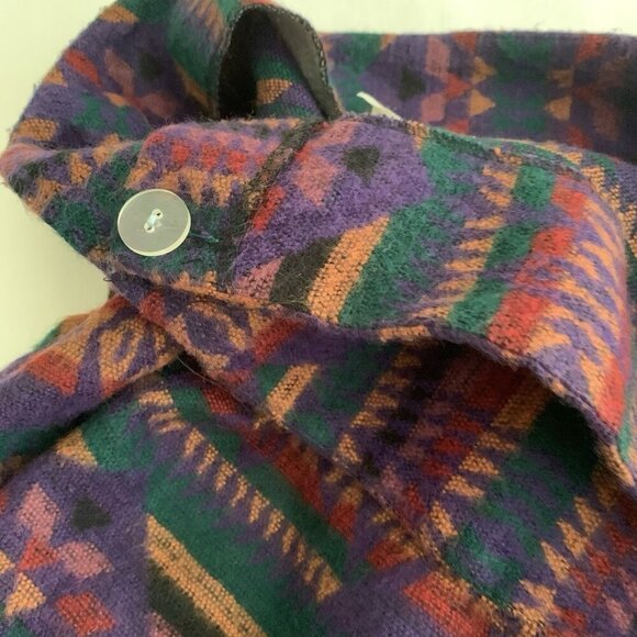 Vintage Aztec Tribal Midi Wrap Skirt Wool Blend Large Blanket Skirt Western - Picture 11 of 12